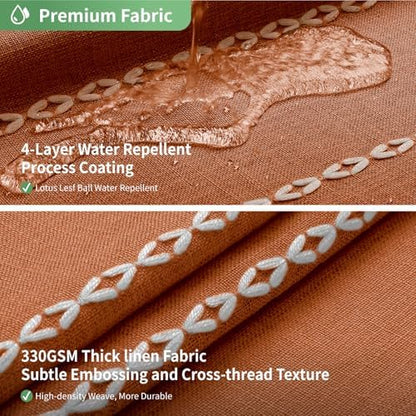 eachope Long No Hook Shower Curtain with Snap-in Fabric Liner,71x80,Orange