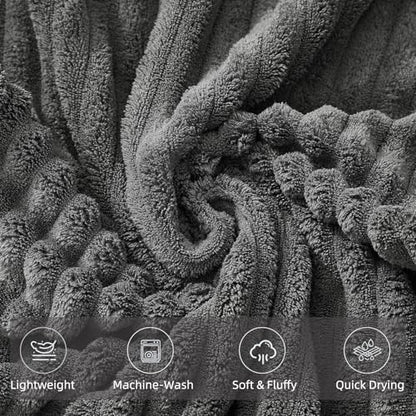 6 Piece Bath Towel Set, 30"x60" Towels, Charcoal Gray