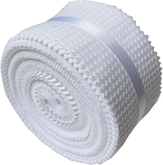 HANPATQUI 40pcs 100% Cotton White Fabric Strips for Quilting, Precut Fabric Bundles, 2.5" x 44" Solid Pattern