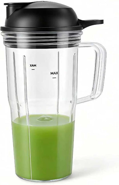 Replacement Juicer personal jar 24oz handle cup with to go lid,Compatible with nutribullet Ultra Plus+ Compact Kitchen System：NB50550AK/NB20550/NB30500MC/Ultra （NB50500IN）/Ultra Deluxe（NB80500）