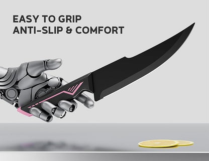 Knife Set - 15 PCS Kitchen Knife Set with Built-in Knife Sharpener Block - Stainless Steel Knife Block Set - Dishwasher Safe, Elegant Box for Her Women Wife, Fathers day, Pink