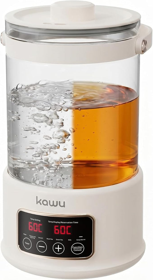 Kawu Electric Kettle, 7-in-1 Hot Water Dispenser Health Pot for Tea Coffee, 2.5L Glass Tea Kettle with Temperature Control, 24H Keep Warm, BPA Free, Water Warmer for Home Office Kitchen