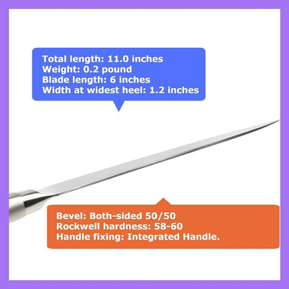 Japanese Petty Knife INOX AUS-8A Stainless Steel Integrated Handle, 6-inch (150mm)