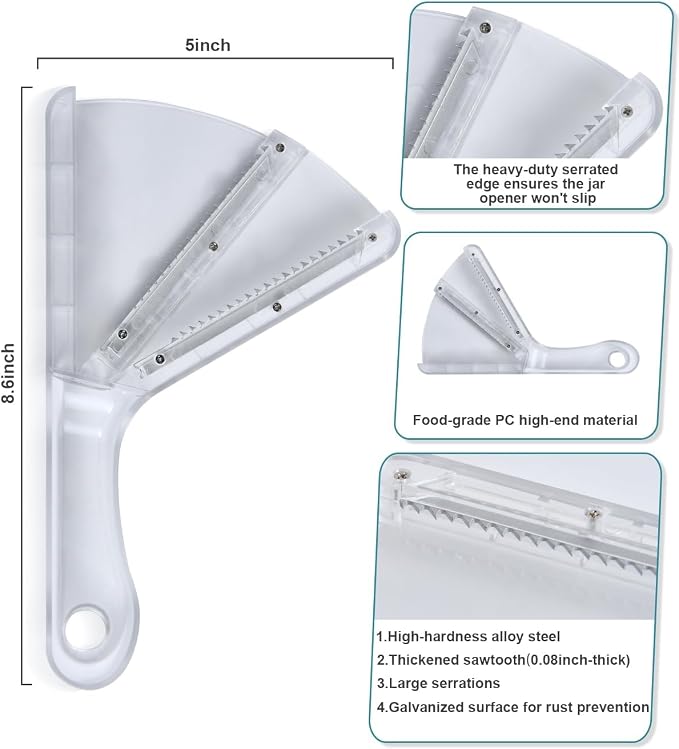 Jar Opener for Weak Hands, Dual-Layer Multifunctional Jar Opener Gripper, Bottle Openers for Seniors, Kitchen Gadgets, Non-Slip Jar Openers for Seniors, Arthritis, Lid Opener,