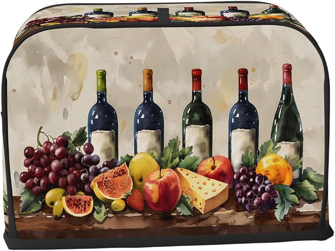 Grape Wine Toaster Cover 2 Slice Wide Slot Washable Toaster Covers | Fruit Cheese Dust and Fingerprint Protection Bread Maker Covers for Kitchen Accessories Decor Bakeware Women Gift