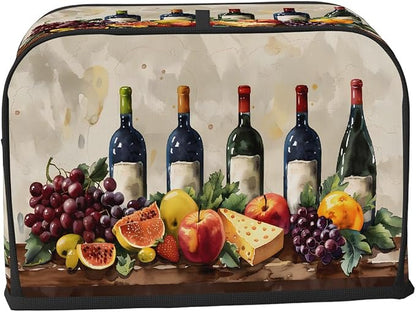 Grape Wine Toaster Cover 2 Slice Wide Slot Washable Toaster Covers | Fruit Cheese Dust and Fingerprint Protection Bread Maker Covers for Kitchen Accessories Decor Bakeware Women Gift