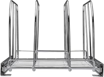 VEVOR Pan and Pot Rack, Expandable Pull Out Under Cabinet Organizer, Cookie Sheet Baking Pans tray Organization, Adjustable Wire Dividers, Steel Lid Holder for Kitchen Cabinet & Pantry Storage, 11.7"W