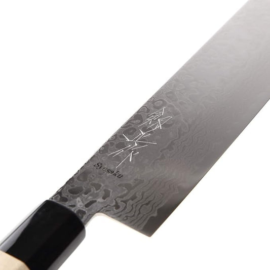 Japanese Vegetable Knife Damascus ZA18 69 Layer Octagonal Magnolia Wood Handle, Nakiri 6.3-inch (160mm)