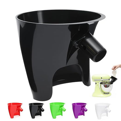 Black Kitchen Aid Attachments for Mixer, Mess-Free Pouring for Flour & Egg Liquid, Fits Tilt-Head 5 Qt (KSM150), Perfect for Baking, Dishwasher-Safe Stand Mixer Accessories