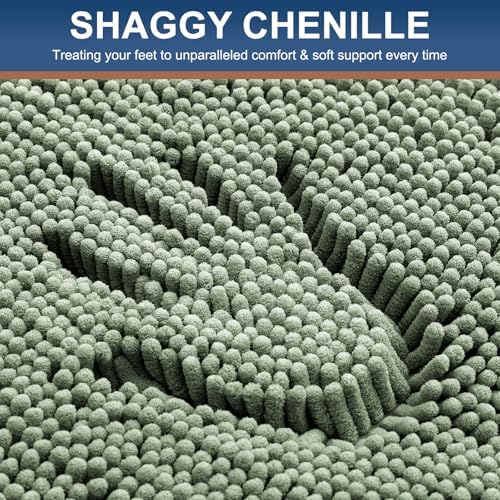 Smiry Bathroom Rugs 47X24, Luxury Chenille Extra Soft Absorbent Bath Mat