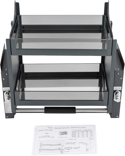 Pull Down Cabinet Organizer, 2-Tier Pull Down Shelf, Heavy-Duty Pull Down Spice Rack, Upper Kitchen Wall Cabinet Storage Organizer, for Kitchen Appliance(24inch Cabinet) (style1)