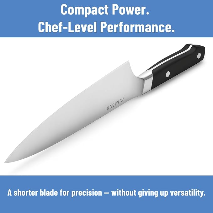 Misen 6.8" Chef Knife – High Carbon Japanese AUS-10 Stainless Steel – Hybrid German & Japanese Blade – Precision Kitchen Knife for Professionals & Home Cooks – Ultimate Cutting Performance - Black