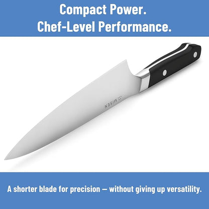 Misen 6.8" Chef Knife – High Carbon Japanese AUS-10 Stainless Steel – Hybrid German & Japanese Blade – Precision Kitchen Knife for Professionals & Home Cooks – Ultimate Cutting Performance - Black