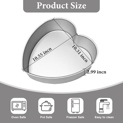 10 Inch Heart Cake Pans, deep 3， Shaped Cake Pans, Non-stick Cake Baking Pans for Kitchen Birthday Wedding Party (10×3 inch heart cake pan)