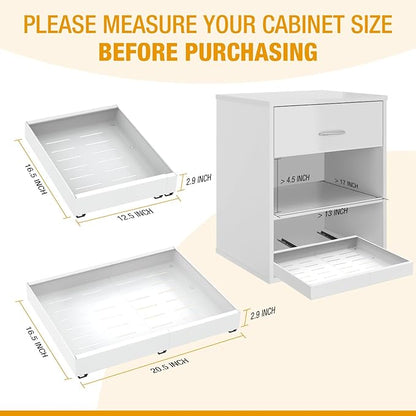 Expandable Pull Out Drawers for Cabinets(White) : Kitchen and Pantry Organizer, Sliding Cabinet Organizer with Adhesive, Under Sink and Pots Storage, Depth 16.5". expandable pull out cabinet organizer