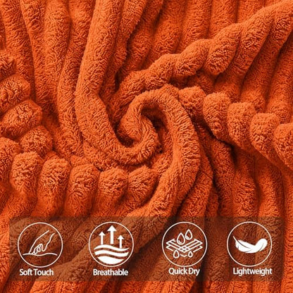 2 Piece Bath Sheets, 40"x80" Bath Towels, Burnt Orange