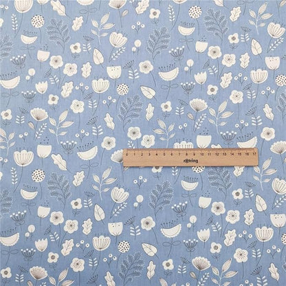 100% Cotton Boys Fabric Squares,5 Inch Quilting Supplies Clearance Blue Floral Fabric Precut Bundles for Sewing Project and DIY Crafts(42Pcs) …