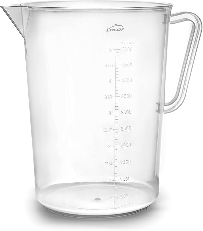 Lacor - 67214 - Measuring Jug, Measuring Cup, Liquid Meter, Polypropylene, BPA Free, 20 cm, 5 L