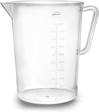Lacor - 67214 - Measuring Jug, Measuring Cup, Liquid Meter, Polypropylene, BPA Free, 20 cm, 5 L