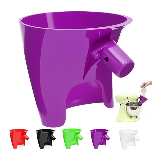 Purple Stand Mixer Accessories Compatible with KitchenAid Artisan KSM150, Food-Grade Flour Funnel for 5 Quart Tilt-Head Stand Mixer, Anti-Splash Kitchen Funnel, Easy to wash and Reuse