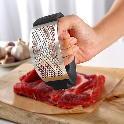 Garlic Press, Upgrade Garlic Mincer Stainless Steel Garlic Press Rocker, Professional Kitchen Gadget with Ergonomic Handle, Garlic Peeler