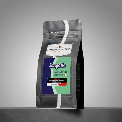 Fresh Roasted Coffee, Sangallo Italian Craft Artisan Blend Whole Bean Coffee, Medium Roast, Kosher, 12 oz