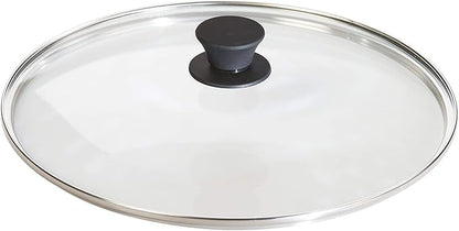 Lodge Round Glass Lid - 12 Inches - Tempered Glass Pan Cover with Silicone Knob - Clear Pan Cover for Moisture Locking & Easy Viewing - Oven-Proof Lid for Skillets & Dutch Ovens