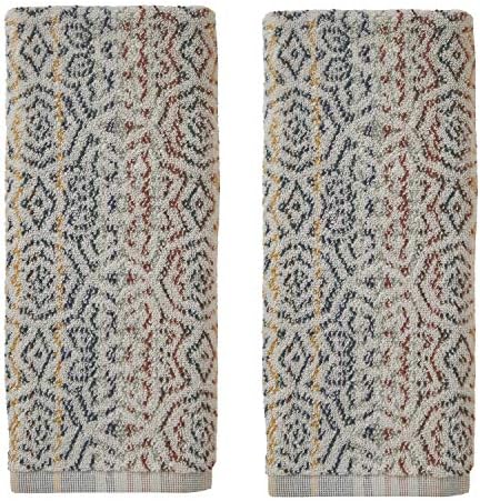 SKL Home Rhapsody Hand Towel Set-2pc, Premium 100% Cotton, Spice