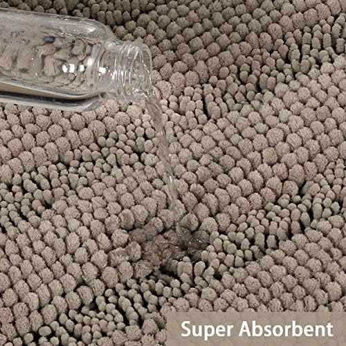 Turquoize Bathroom Rug Set, 2 Piece Soft Absorbent Chenille Bath Rug Set