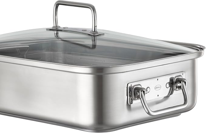 Rösle EXPERTISO Cookware Collection 15" x 11" x 5" Stainless Steel Rectangular Roaser