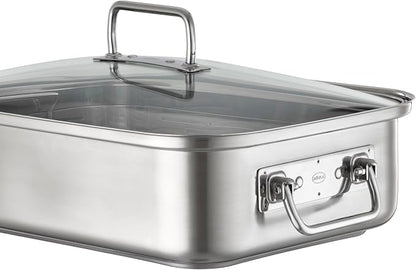 Rösle EXPERTISO Cookware Collection 15" x 11" x 5" Stainless Steel Rectangular Roaser