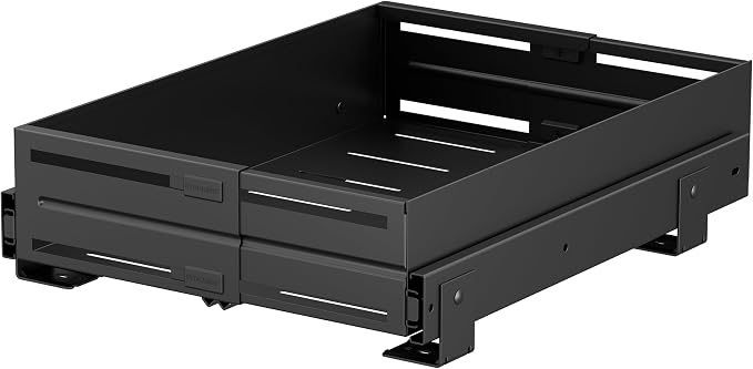 Pull Out Cabinet Organizer, Expandable Width 8"-13", Heavy Duty Metal Slide Out Drawers for Cabinets, Expandable Cabinet Pull Out Shelves for Kitchen, Pantry, Bathroom, Black