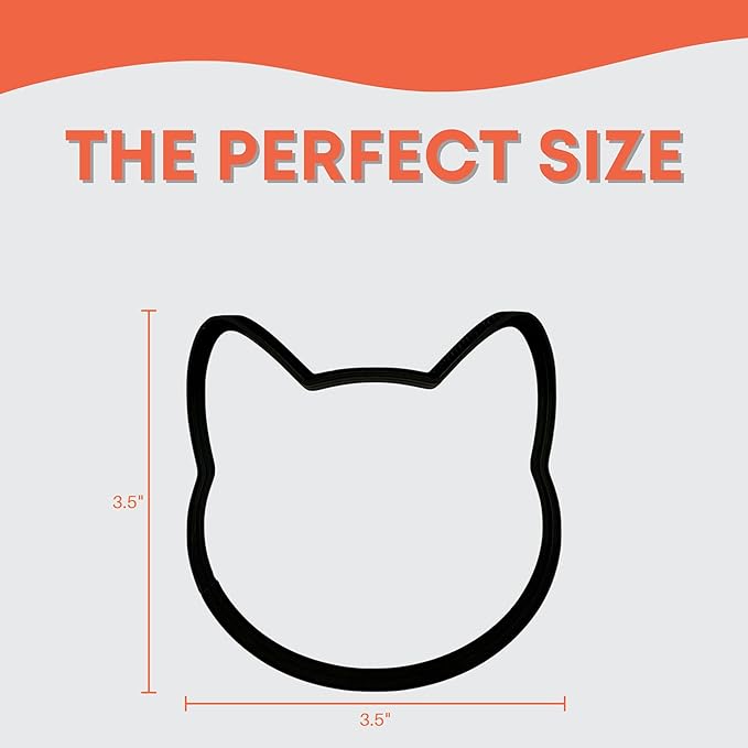 Cat Head Cookie Cutter with Easy to Push Design (4 inch)