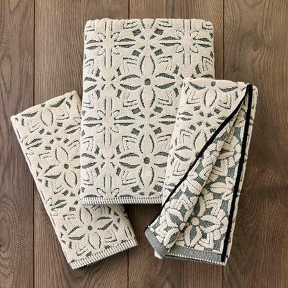 SKL Home Lisbon Hand Towel Set-2pc, Premium 100% Cotton, Black