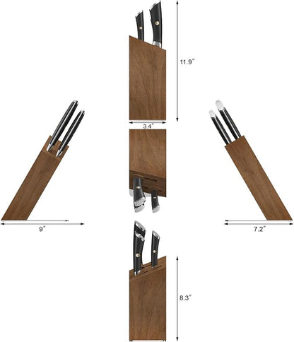 Cangshan ELBERT Series German Steel Forged 4-Piece HUA Knife Block Set, Acacia (Black)