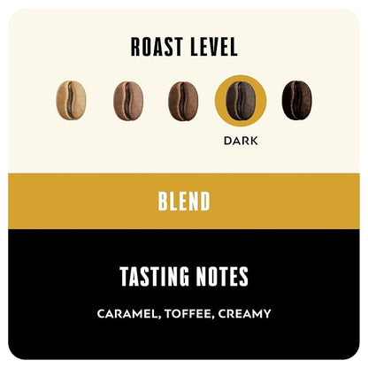 BLK & Bold Whole Bean Coffee, Smoove Operator Dark Roast, Coffee Beans, Caramel Toffee Notes, Smooth Full Bodied Dark Roast for Espresso Machine, Drip, French Press & Cold Brew, 12 oz Bags (2 Pack)