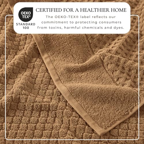 Great Bay Home Oversized Bath Sheets - 100% Cotton 2 Pack 68x35 Extra Large Towel - Absorbent, Durable, Quick-Dry Towels for Bathroom (Mocha)