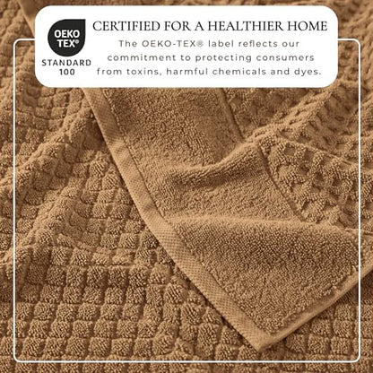Great Bay Home Oversized Bath Sheets - 100% Cotton 2 Pack 68x35 Extra Large Towel - Absorbent, Durable, Quick-Dry Towels for Bathroom (Mocha)