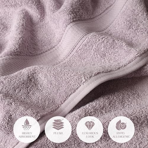 SUPERIOR Egyptian Cotton Ultra Plush & Absorbent, 12 Piece Set, Purple