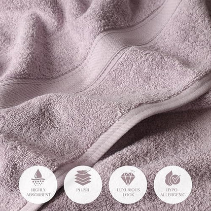 SUPERIOR Egyptian Cotton Ultra Plush & Absorbent, 12 Piece Set, Purple