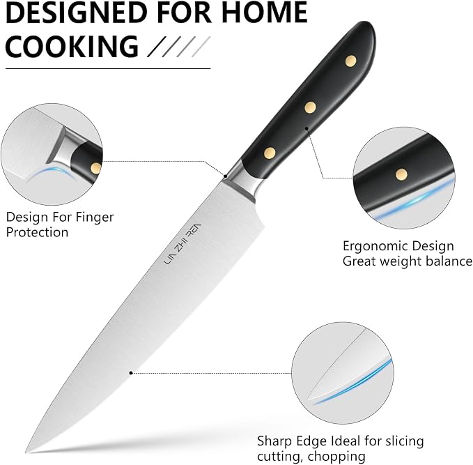 14-Piece Kitchen Knife Set with Detachable Block, High Carbon Stainless Steel Dishwasher Safe Knives, Includes Chef, Santoku, Bread, Steak Knives for Home Kitchen, Black
