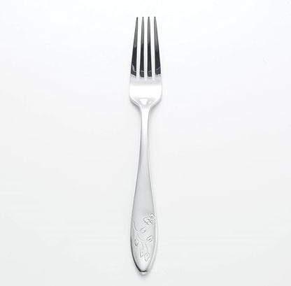 Lenox Silverware Set For 12, Butterfly Meadow 65-Piece Flatware Set, Service For 12, 18/10 Stainless Steel, Dishwasher Safe, Butterfly and Flower Motif, Includes Serving Utensils (Silver, 65 Piece)