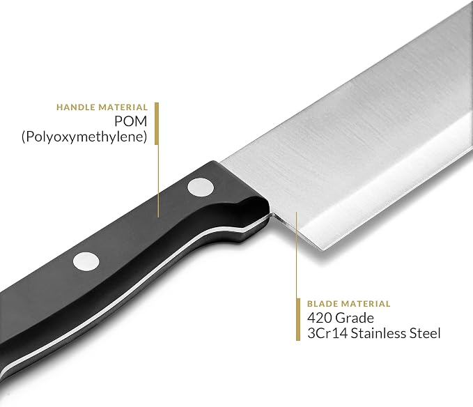 Chef Knife 10 Inches - Stainless High Carbon Steel Full Tang Blade for Pro and Personal Use Ergonomic Handle, Comfortable Grip