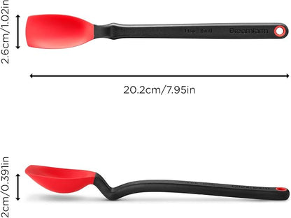 Dreamfarm Mini Supoon Non-Stick Sit-Up Silicone Scraping Cooking Spoon, Jar Scraper Measures 5ml Tsp - 8" Red