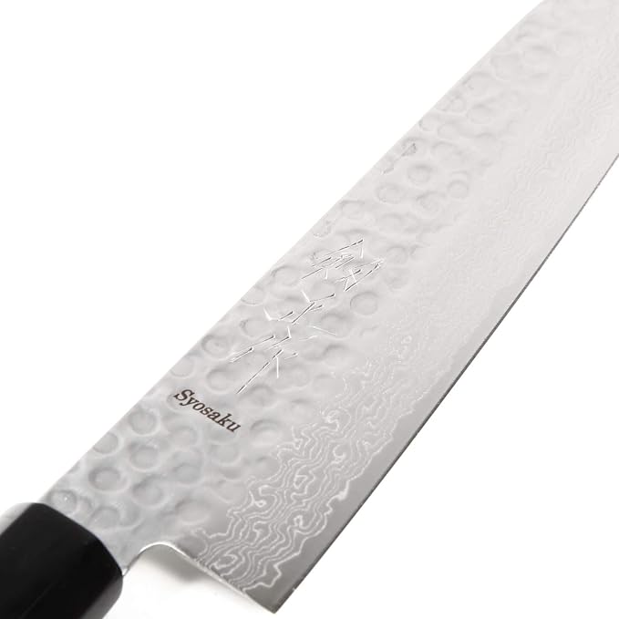 Japanese Chef Knife Hammered Damascus VG-10 46 Layer Octagonal Magnolia Wood Handle, Gyuto 8.3-inch (210mm)