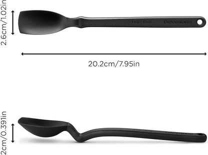 Dreamfarm Mini Supoon Non-Stick Sit-Up Silicone Scraping Cooking Spoon, Jar Scraper Measures 5ml Tsp - 8" Black