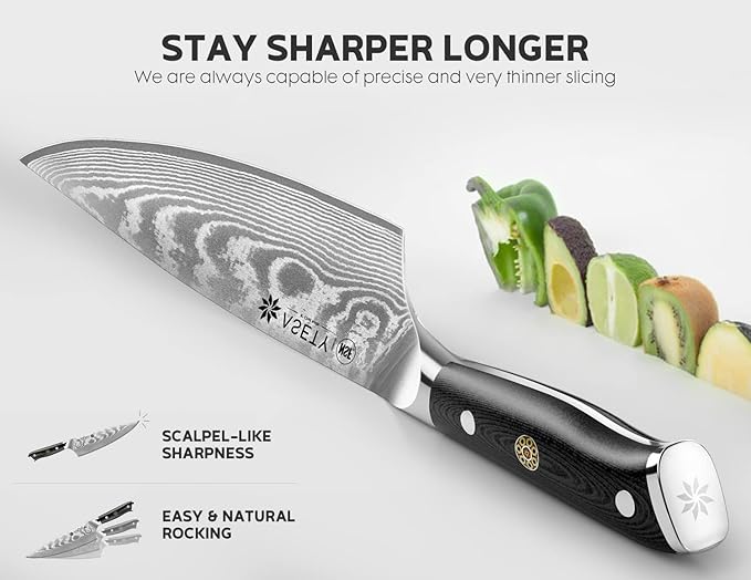 Damascus Knife Set 3 PCS: Japanese Kitchen Knives with VG10 Steel Core, Ultra-Sharp Professional Chef Knife Set, Full Tang G10 Handle, NSF Food-Safe, Elegant Box for Men Him Husband, Fathers day