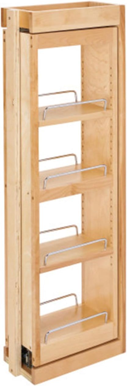 Rev-A-Shelf Kitchen Cabinet Pullout Wall Filler Wooden Organizer Slide Out Pantry Storage w/Soft-Close in Multiple Sizes, 6 x 36 in, 432-WFBBSC36-6C
