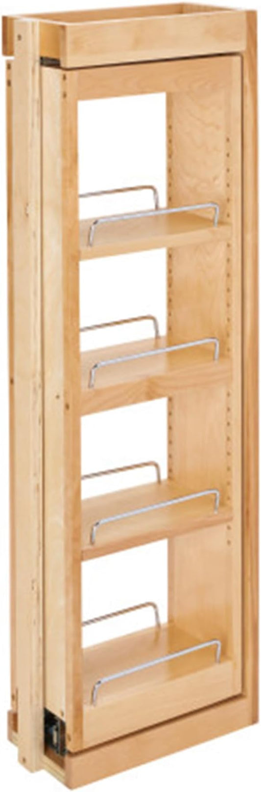 Rev-A-Shelf Kitchen Cabinet Pullout Wall Filler Wooden Organizer Slide Out Pantry Storage w/Soft-Close in Multiple Sizes, 6 x 36 in, 432-WFBBSC36-6C