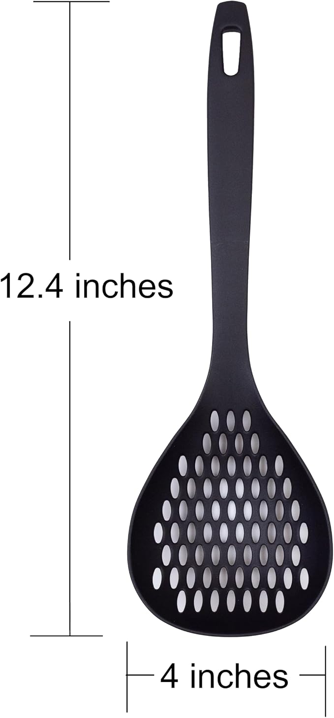 Nylon Slotted Spoon – 12.2" Lightweight, BPA-Free, Heat-Resistant, Non-Scratch Kitchen Utensil – Made in Japan